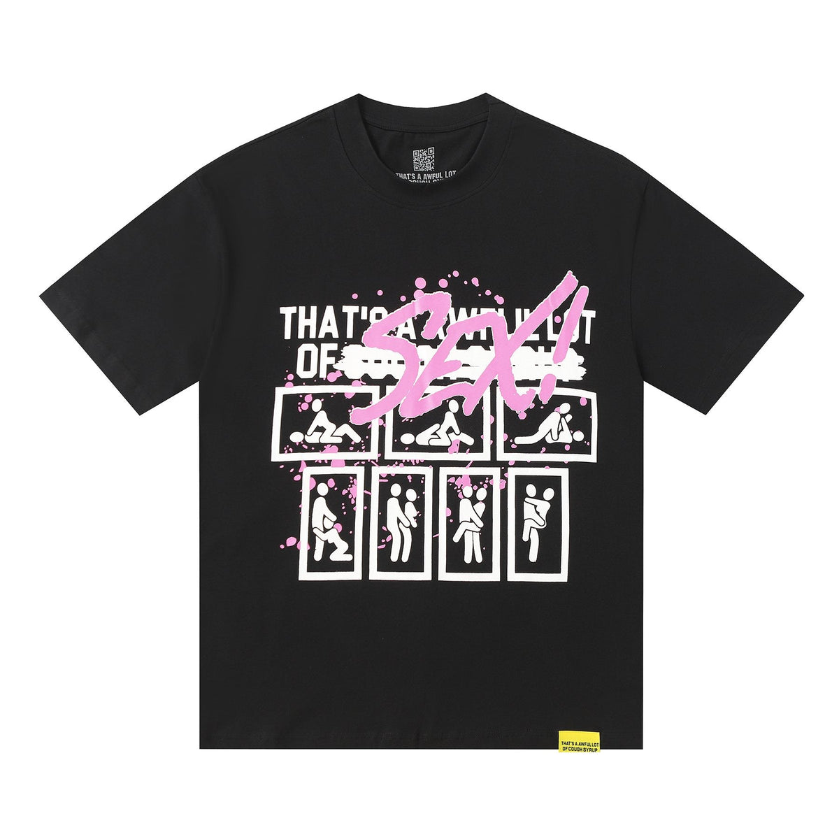 THAT'S A AWFUL LOT OF COUGH SYRUP White & Pink Graphic Short-Sleeve T-Shirt ¡ª hero