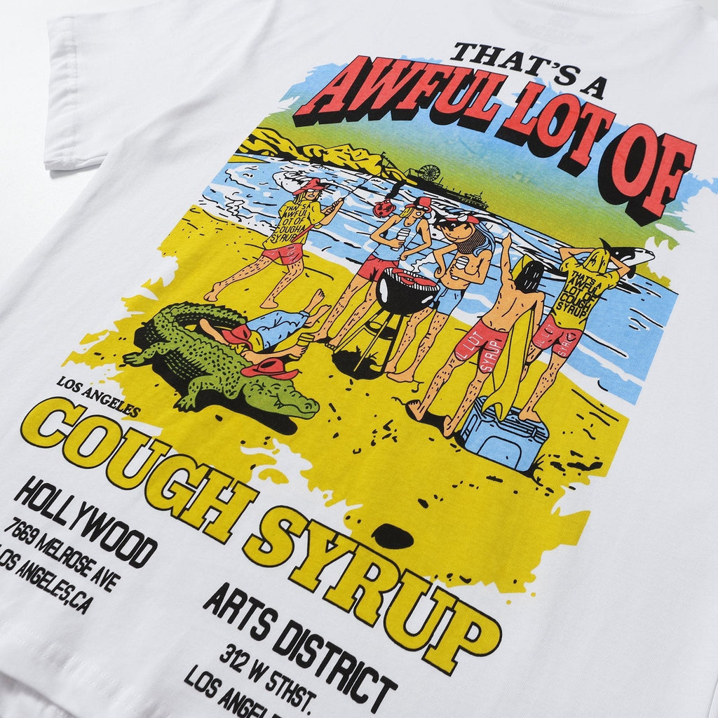 THAT'S A AWFUL LOT OF COUGH SYRUP Surf Graphic Short-Sleeve T-Shirt ¡ª detail