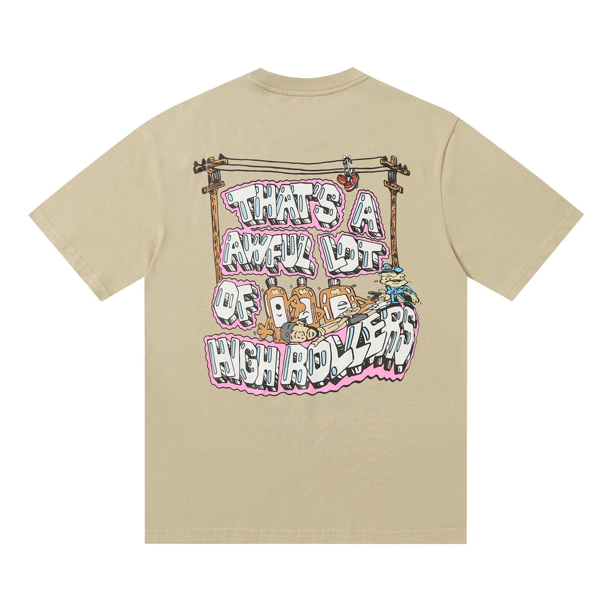 THAT'S A AWFUL LOT OF COUGH SYRUP Khaki Casino Dice Graphic T-Shirt ¡ª back