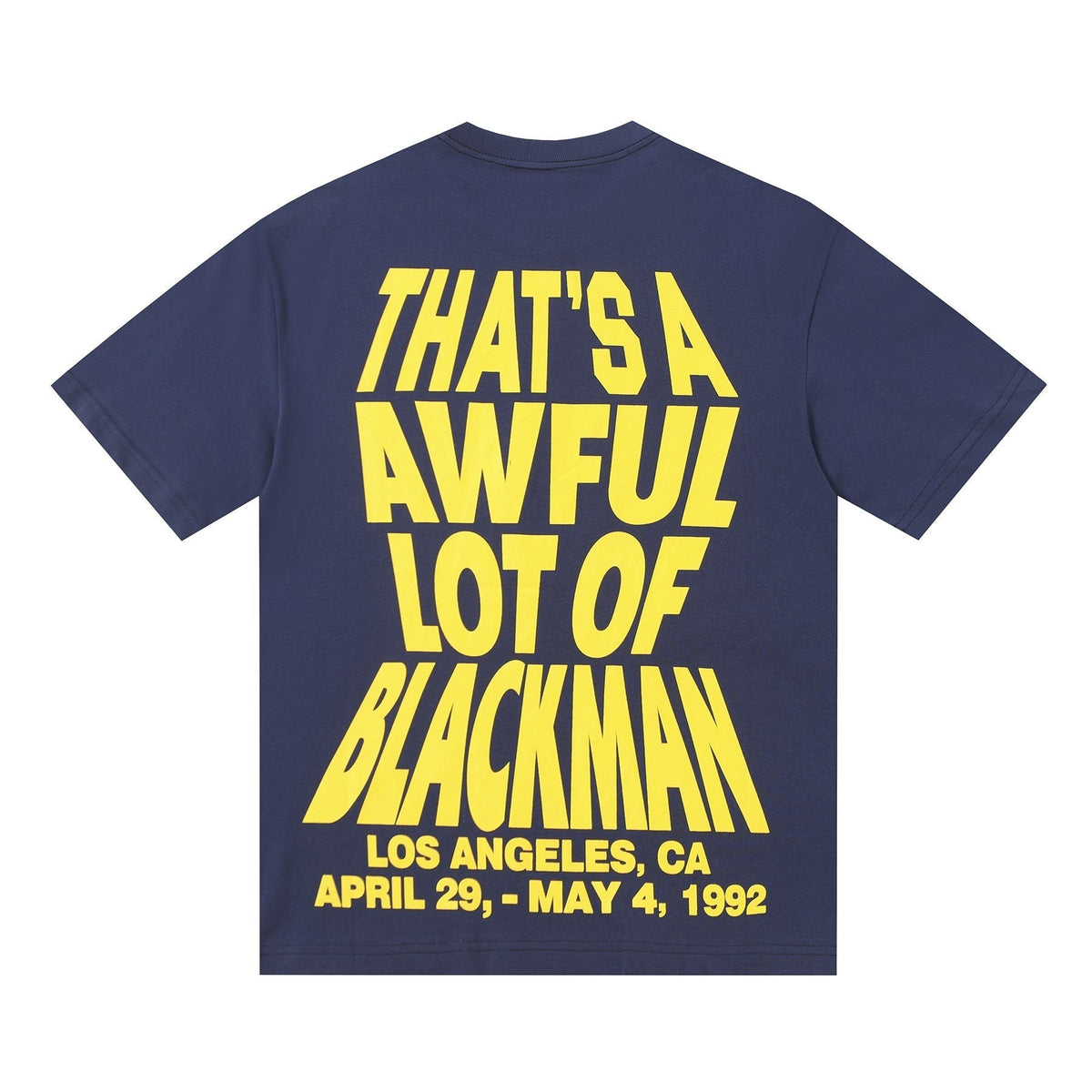THAT'S A AWFUL LOT OF COUGH SYRUP Navy Graphic Short-Sleeve T-Shirt ¡ª back