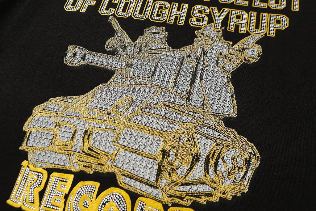 THAT'S A AWFUL LOT OF COUGH SYRUP Rhinestone Graphic Short-Sleeve T-Shirt ¡ª detail