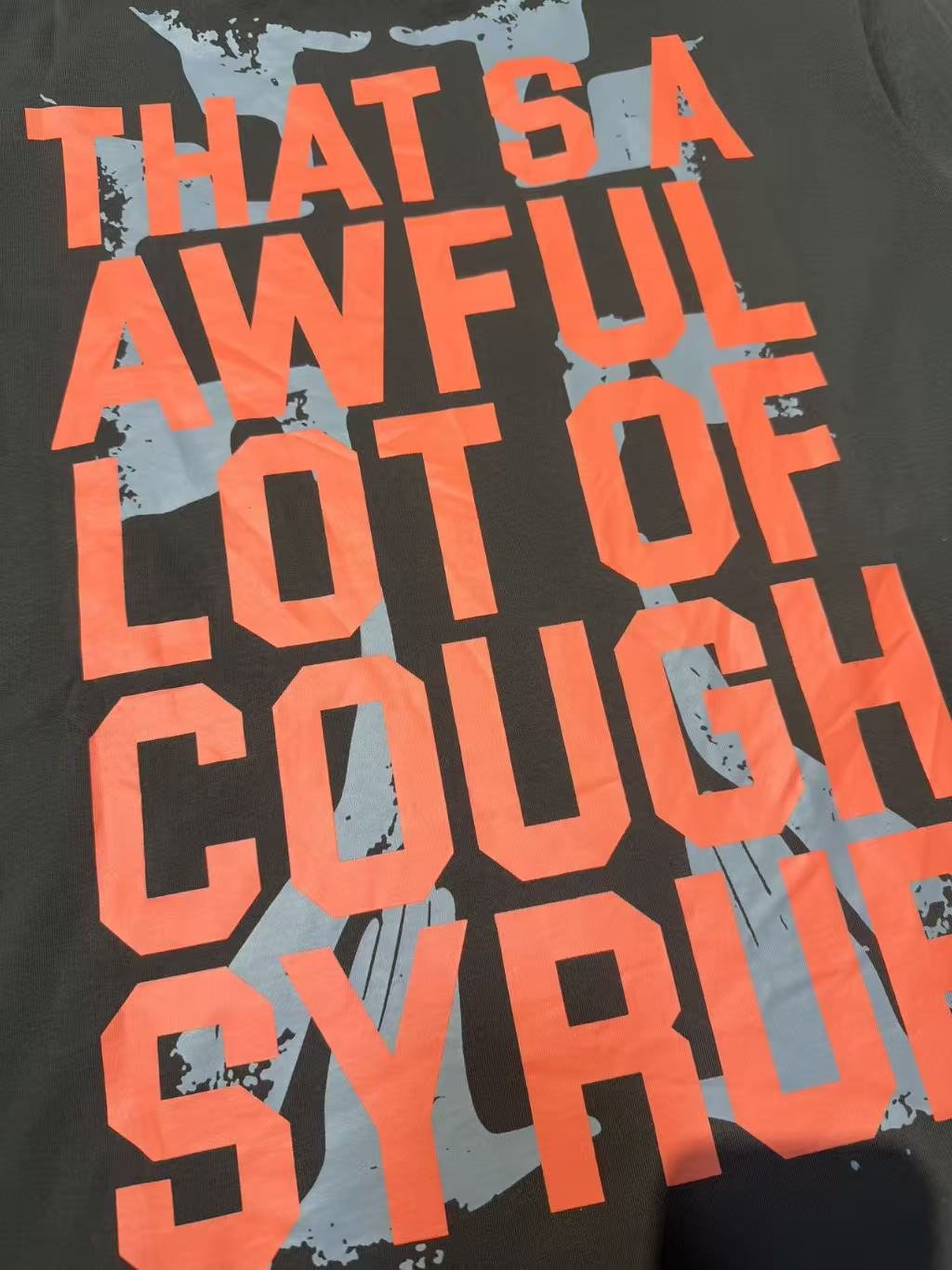 THAT'S A AWFUL LOT OF COUGH SYRUP Cross Graphic Short-Sleeve T-Shirt ¡ª detail
