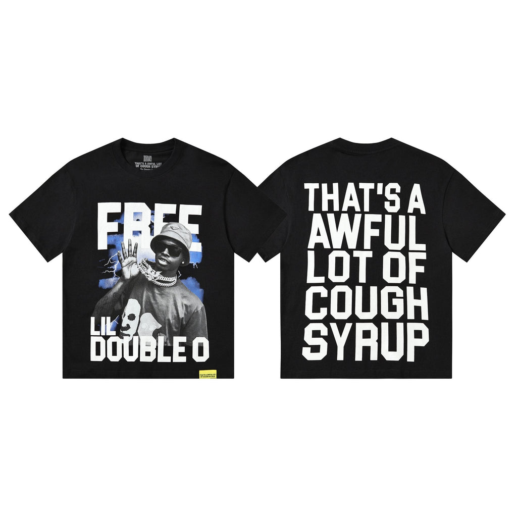 THAT'S A AWFUL LOT OF COUGH SYRUP White & Blue Graphic T-Shirt ¡ª hero