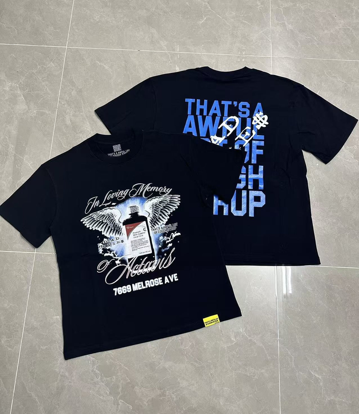 THAT'S A AWFUL LOT OF COUGH SYRUP Front & Back Graphic T-Shirt ¡ª context