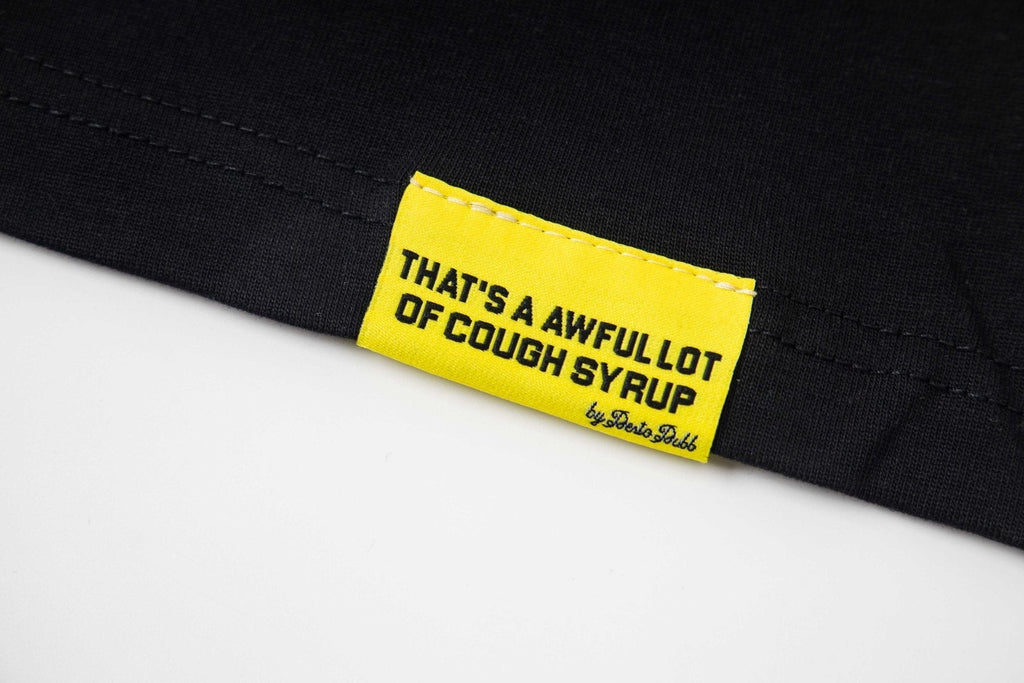 THAT'S A AWFUL LOT OF COUGH SYRUP Red/White Graphic Short-Sleeve T-Shirt ¡ª hang_tag