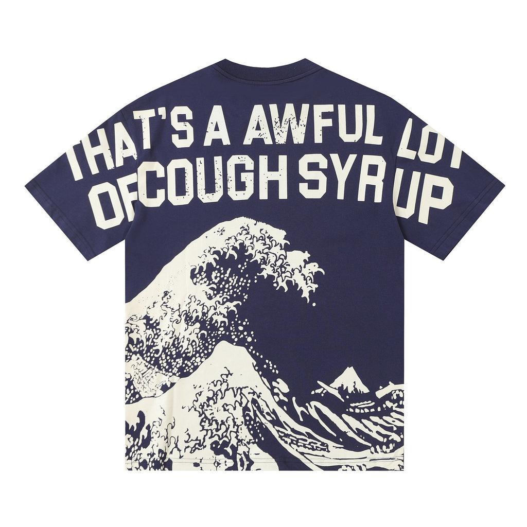 THAT'S A AWFUL LOT OF COUGH SYRUP Wave Graphic Short-Sleeve T-Shirt ¡ª back
