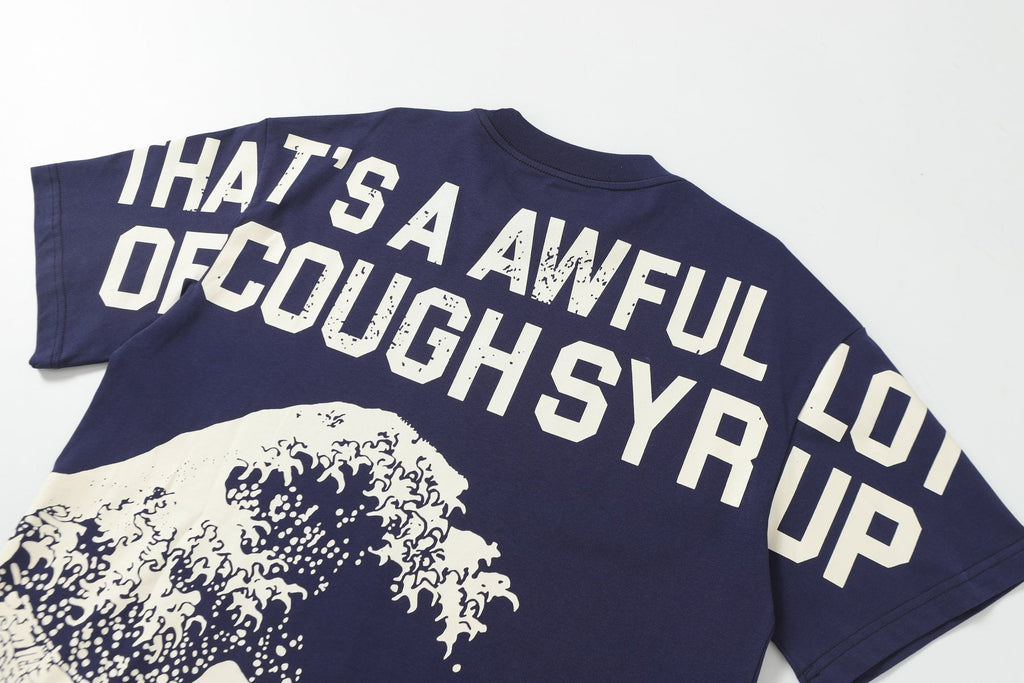 THAT'S A AWFUL LOT OF COUGH SYRUP Wave Graphic Short-Sleeve T-Shirt ¡ª detail