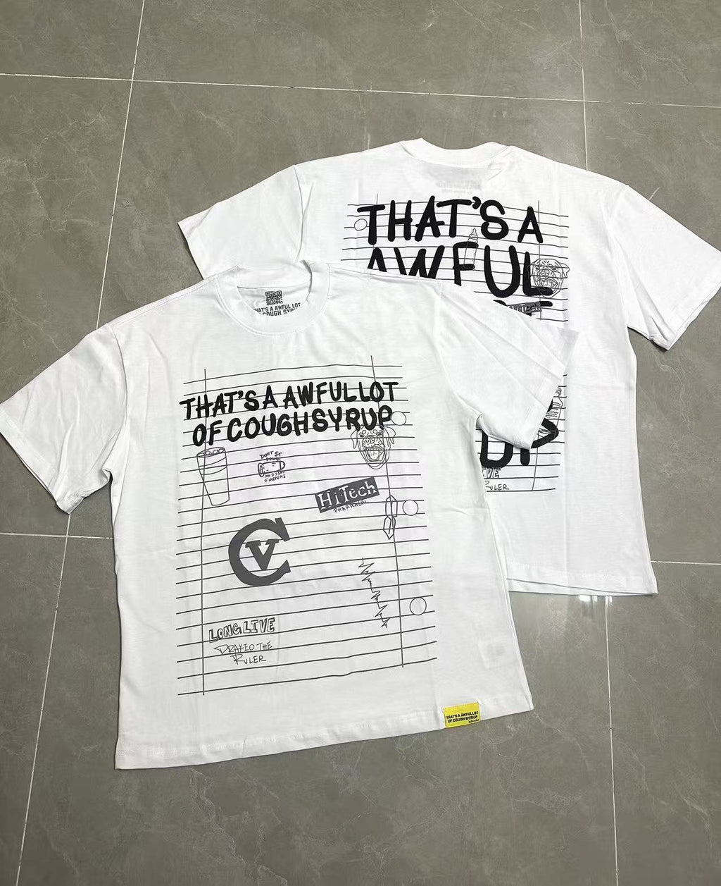 THAT'S A AWFUL LOT OF COUGH SYRUP Front & Back Graphic T-Shirt ¡ª context