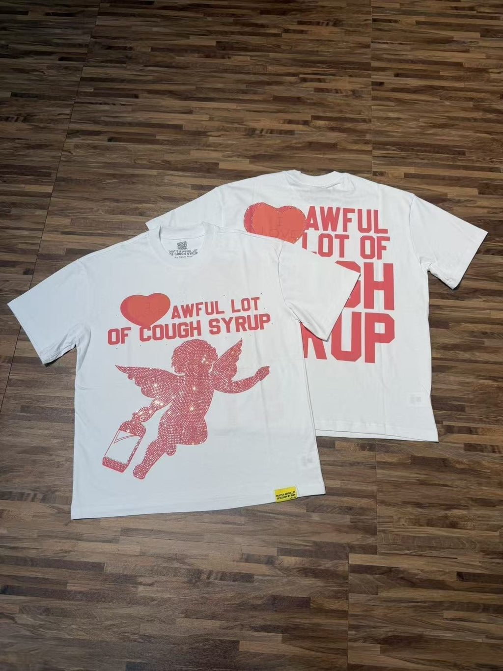 THAT'S A AWFUL LOT OF COUGH SYRUP Heart Cupid Graphic T-Shirt ¡ª context