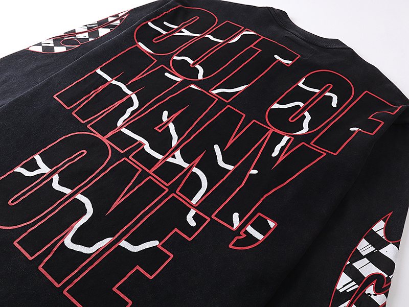 Godspeed Out of Many One Racing Graphic Long-Sleeve T-Shirt ¡ª detail