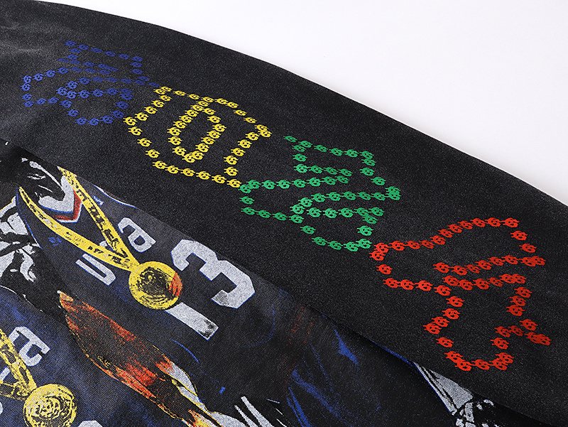 Godspeed Washed Black Graphic Long-Sleeve T-Shirt ¡ª detail