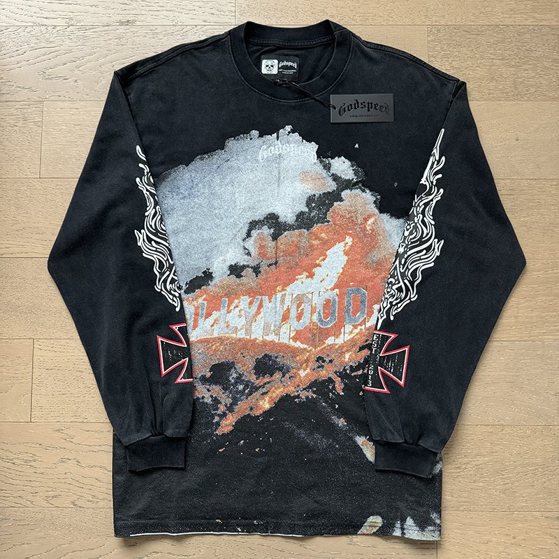 Godspeed Hollywood Cloud Graphic Long-Sleeve T-Shirt ¡ª front