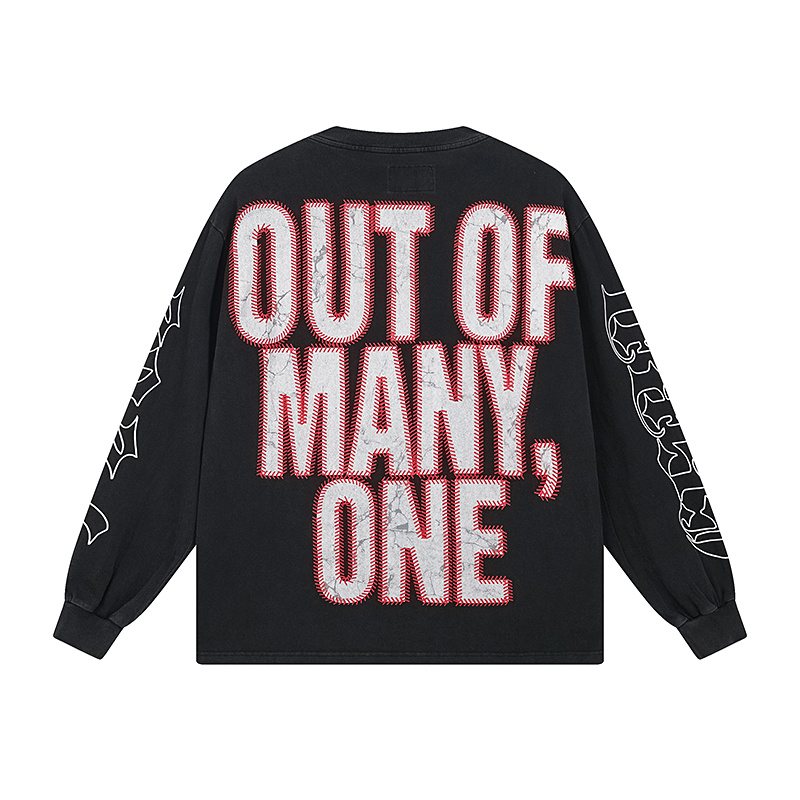 Godspeed Out of Many One Baseball Graphic Long-Sleeve T-Shirt ¡ª back
