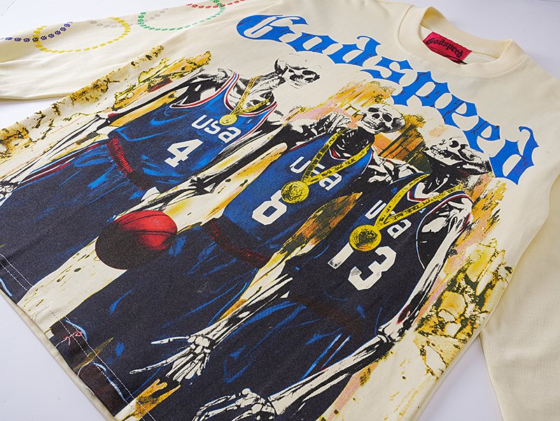 Godspeed Skeleton Basketball Long-Sleeve T-Shirt ¡ª detail