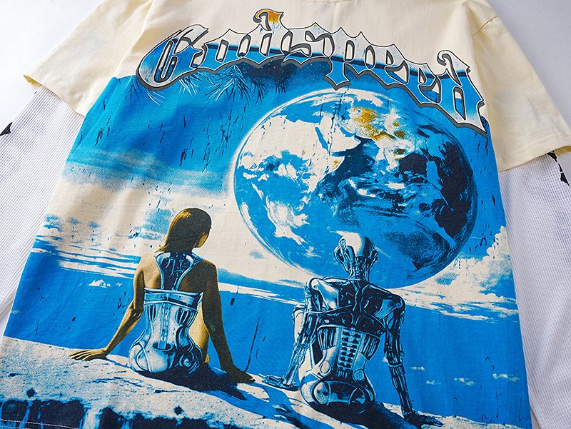 Godspeed E Pluribus Unum Faux Layered Long-Sleeve T-Shirt ¡ª detail