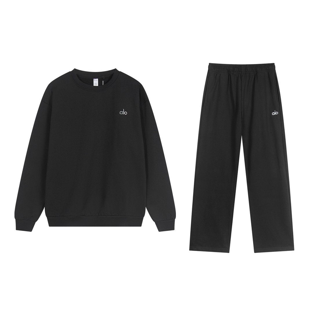 alo Small Logo Crewneck Sweatshirt & Sweatpants Matching Set ¡ª hero