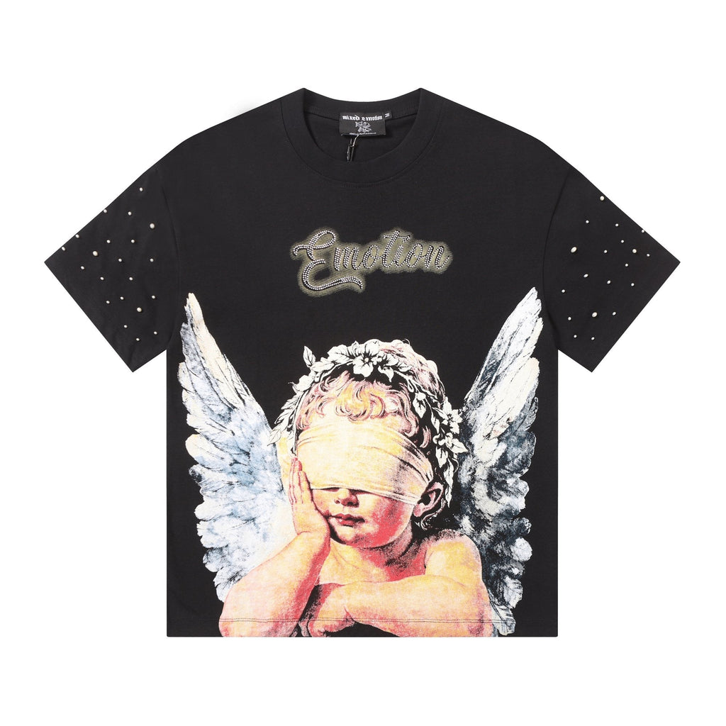 MIXED EMOTION Angel Graphic Pearl-Sleeve T-Shirt ¡ª hero