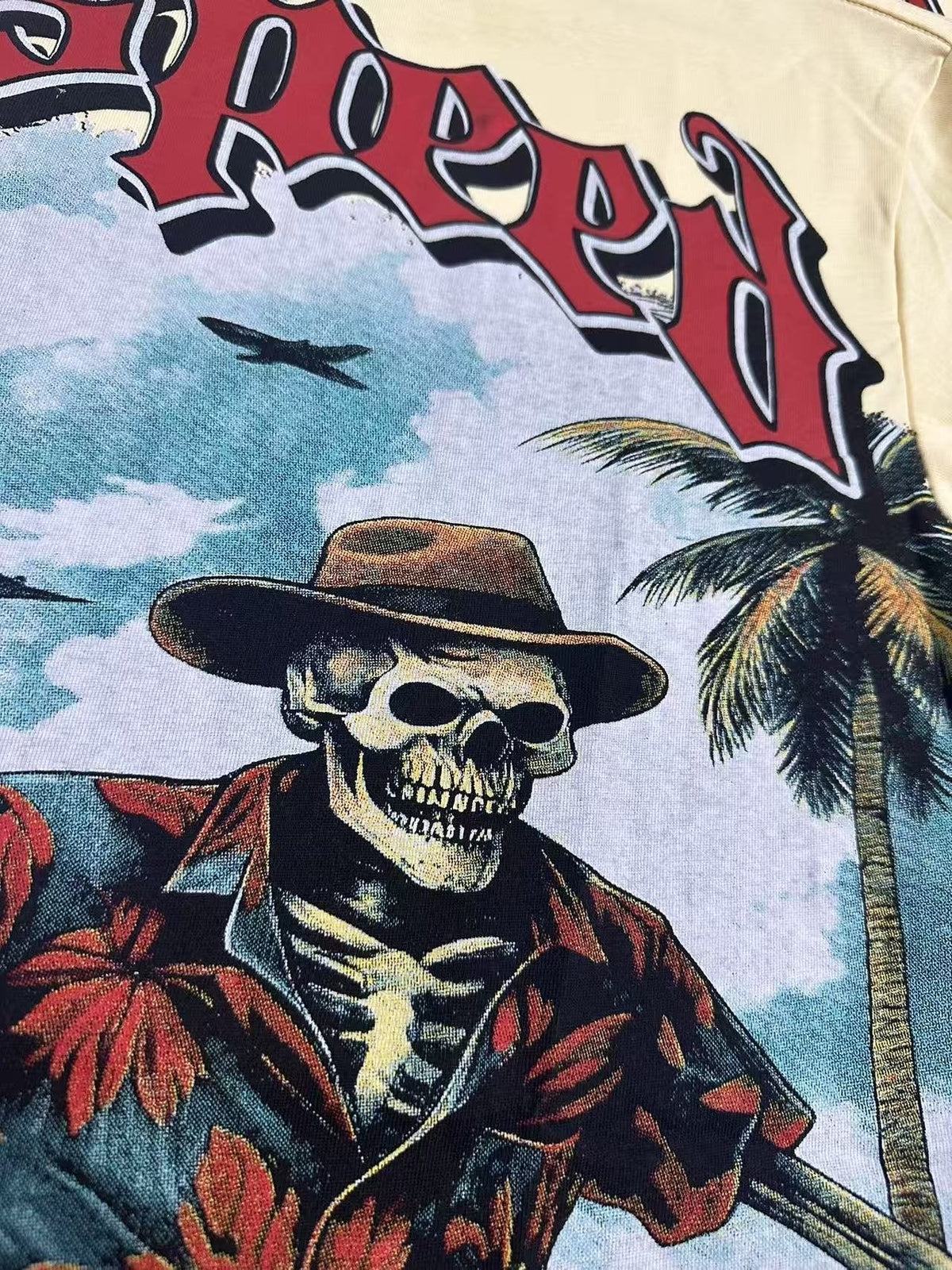 Godspeed Beach Skeleton Graphic T-Shirt ¡ª detail