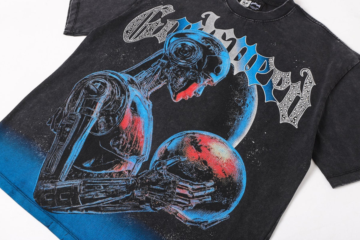 Godspeed Blue/Red Graphic Short-Sleeve T-Shirt ¡ª detail