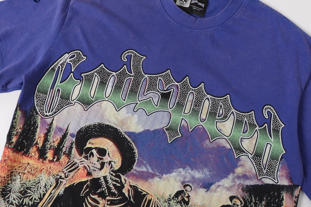 Godspeed Skeleton Landscape Graphic T-Shirt ¡ª detail