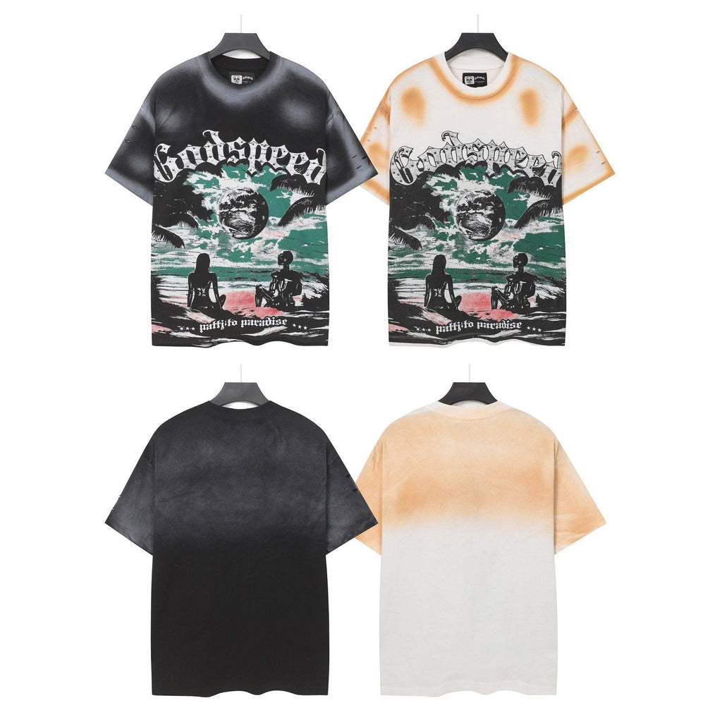 Godspeed Puffito Paradise Spray-Dye Graphic T-Shirt ¡ª comparison
