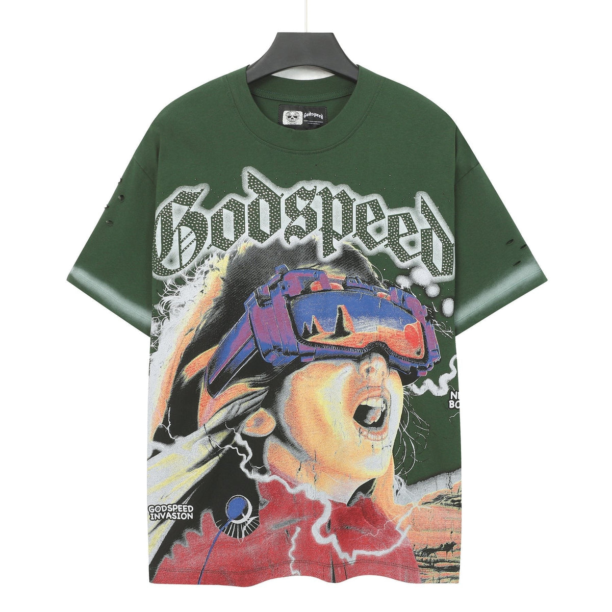 Godspeed New Born Rhinestone Graphic T-Shirt ¡ª front