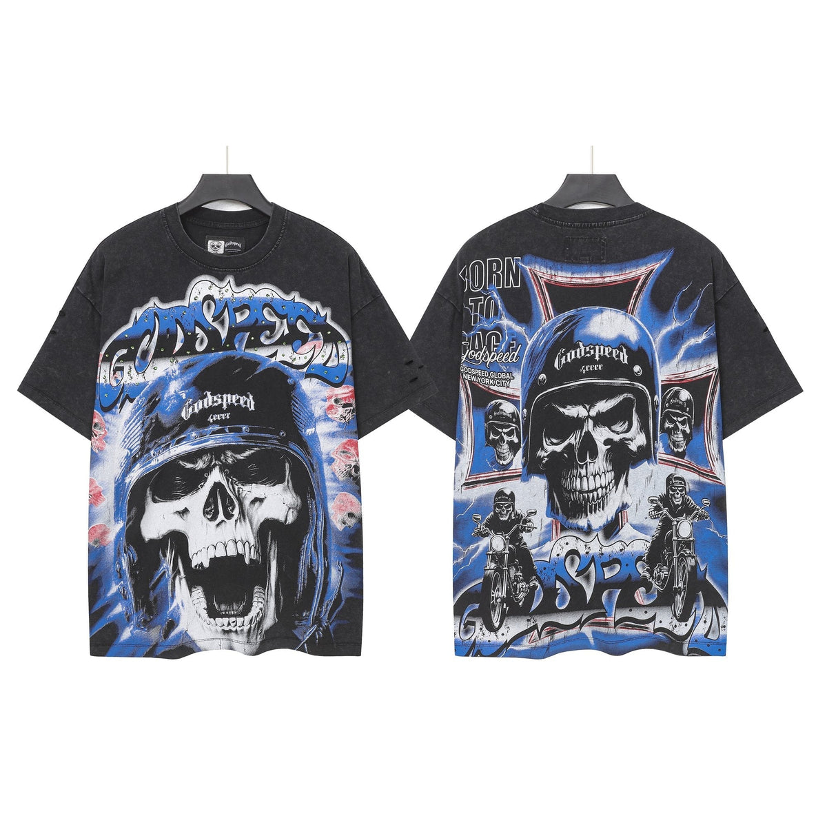 Godspeed Born to Raise Hell Distressed Graphic T-Shirt ¡ª hero