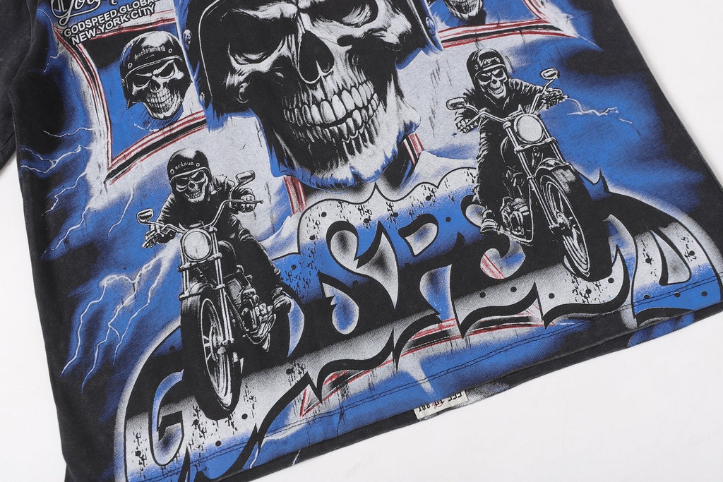 Godspeed Born to Raise Hell Distressed Graphic T-Shirt ¡ª detail