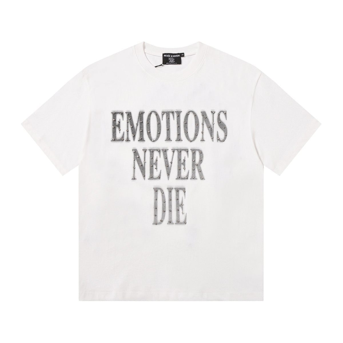 MIXED EMOTION Front Text & Back Logo T-Shirt ¡ª front