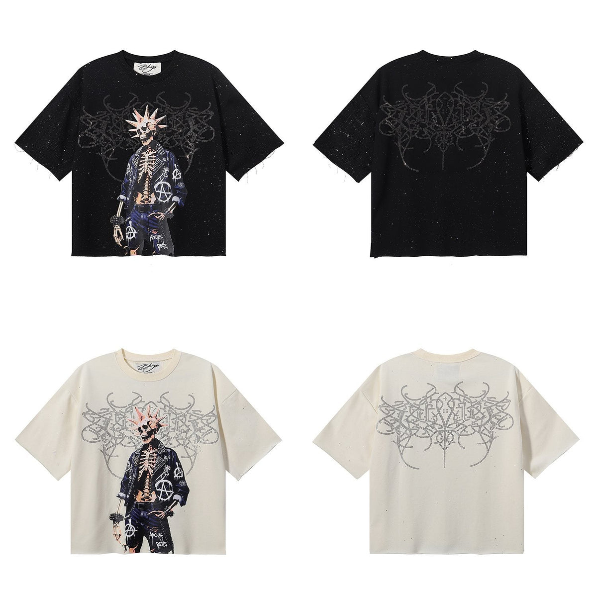 BKYS Revival Skeleton Rhinestone Graphic T-Shirt ¡ª comparison