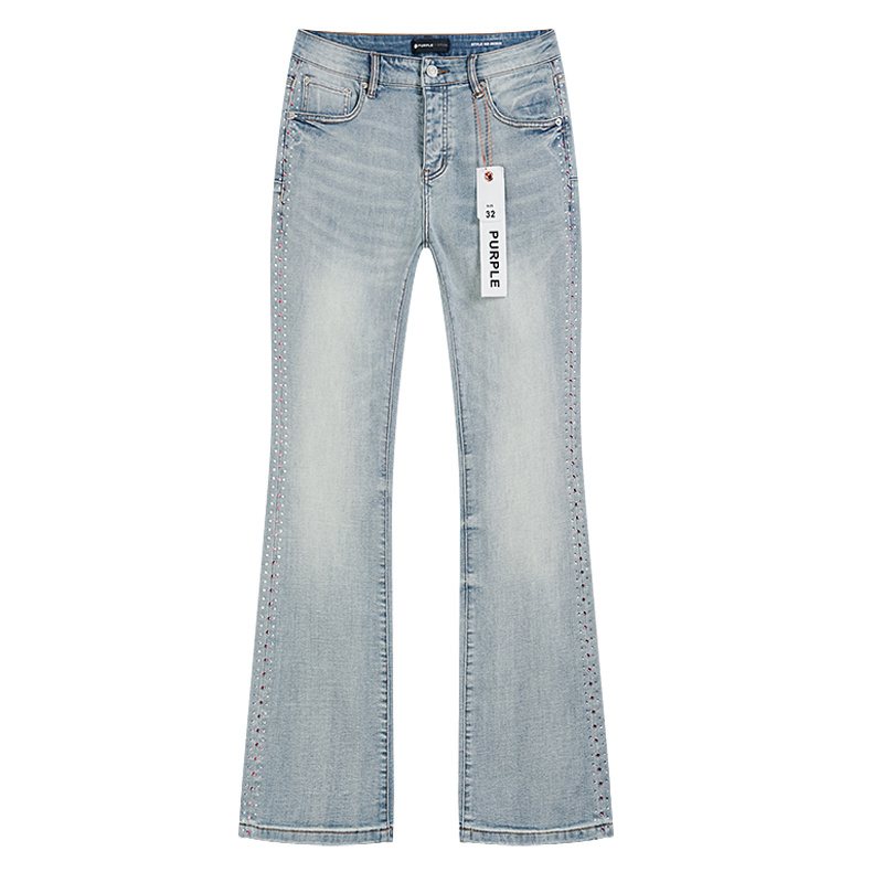 Purple Brand Light Blue Rhinestone Flare Jeans ¡ª hero