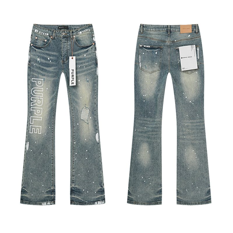 Purple Brand Paint-Splatter Distressed Bootcut Jeans ¡ª hero