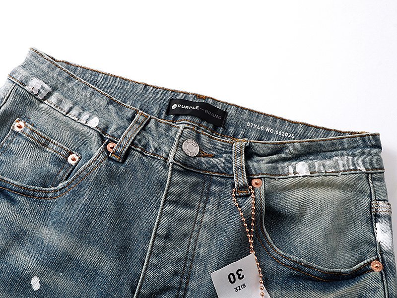 Purple Brand Paint-Splatter Distressed Bootcut Jeans ¡ª detail