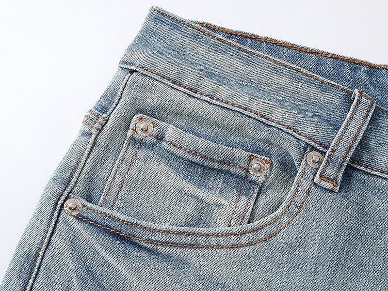 Purple Brand Light Blue Leg-Graphic Jeans ¡ª detail