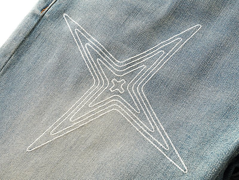 Purple Brand Star Graphic Light Blue Jeans ¡ª detail