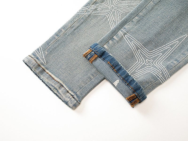 Purple Brand Star Graphic Light Blue Jeans ¡ª detail