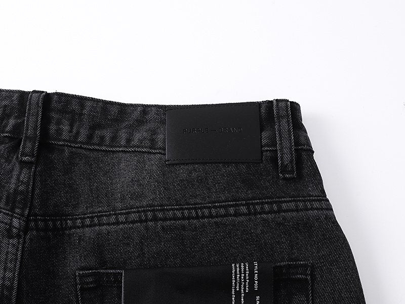 Purple Brand PU813 Washed Black Distressed Jeans ¡ª detail