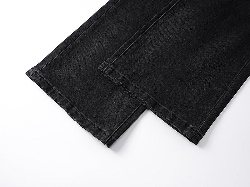 Purple Brand Black Distressed Flared Jeans ¡ª detail