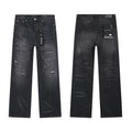 Purple Brand Black Distressed Straight-Leg Jeans ¡ª hero
