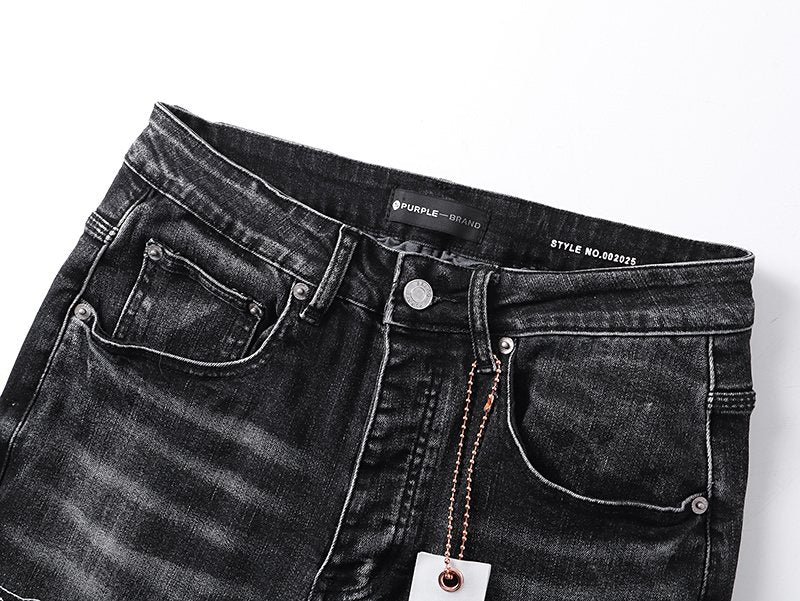 Purple Brand Washed Black Side-Leg Graphic Jeans ¡ª detail