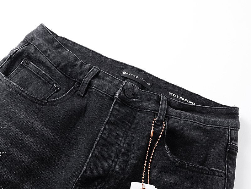Purple Brand Rhinestone Flared Jeans ¡ª detail