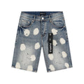 Purple Brand Bleach Splatter Denim Shorts ¡ª hero