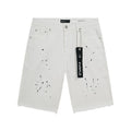 Purple Brand White Paint-Splatter Denim Shorts ¡ª hero