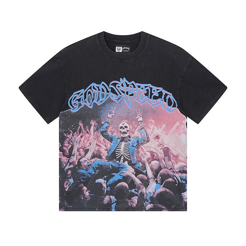 Godspeed Skeleton Crowd Graphic T-Shirt ¡ª front