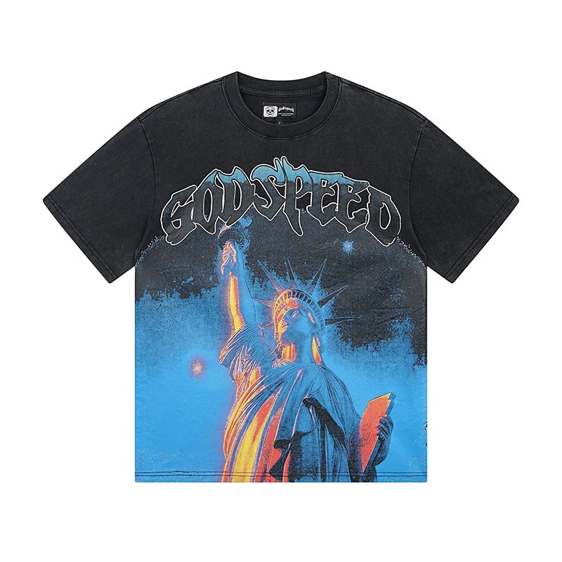 Godspeed Statue Graphic Washed T-Shirt ¡ª front