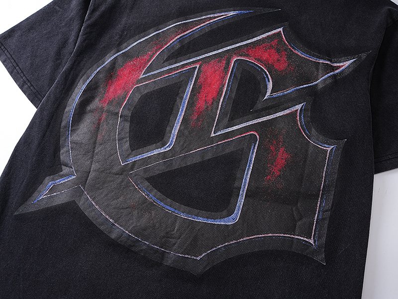 Godspeed Washed Black Skull Boxing Graphic T-Shirt ¡ª detail