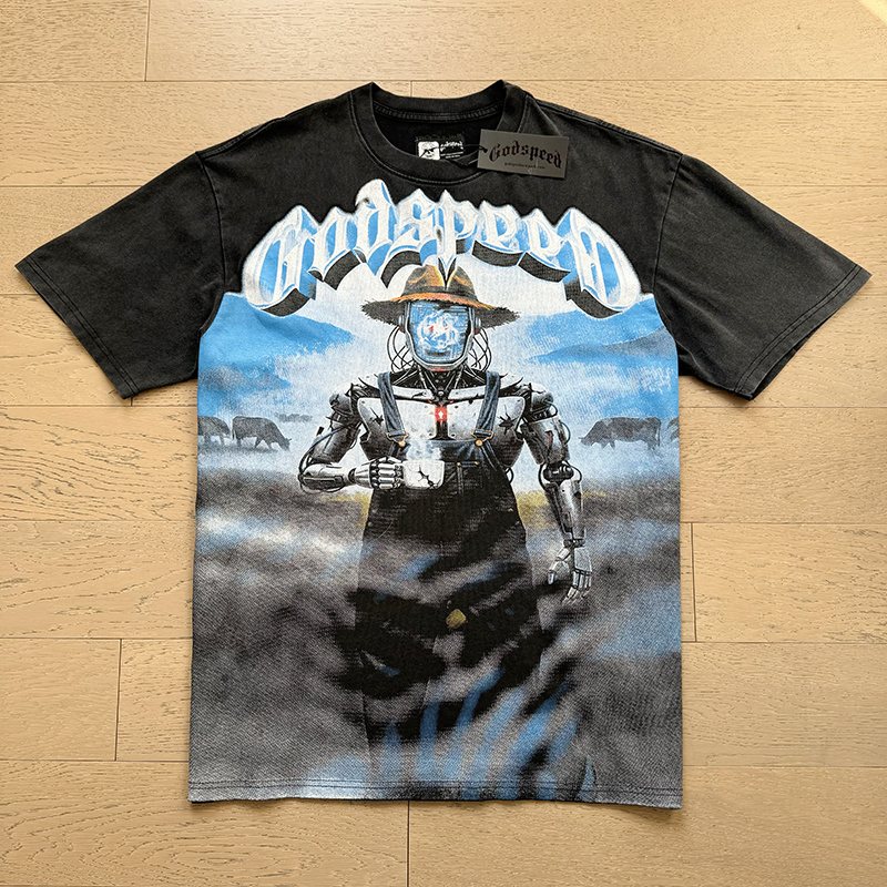 Godspeed Mers Loaded Washed Black Graphic T-Shirt ¡ª front