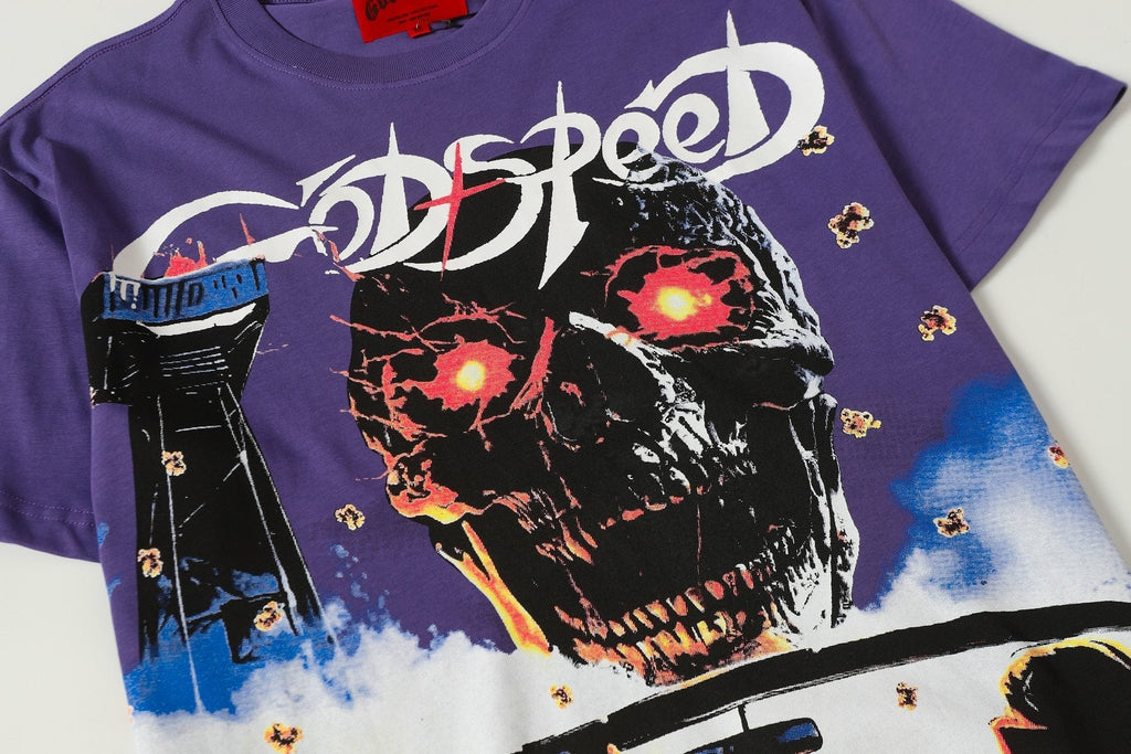 Godspeed Purple Washed Rock Graphic T-Shirt ¡ª detail