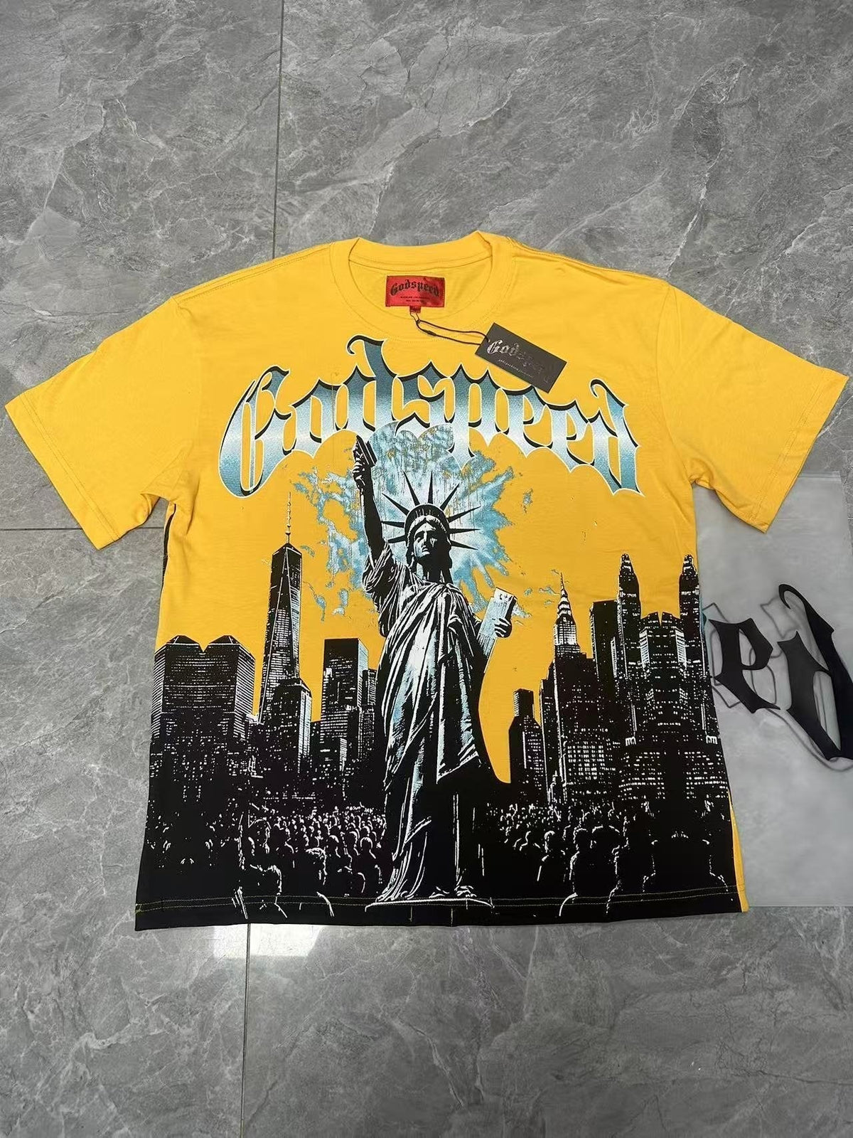 Godspeed Yellow Statue of Liberty Graphic T-Shirt ¡ª front