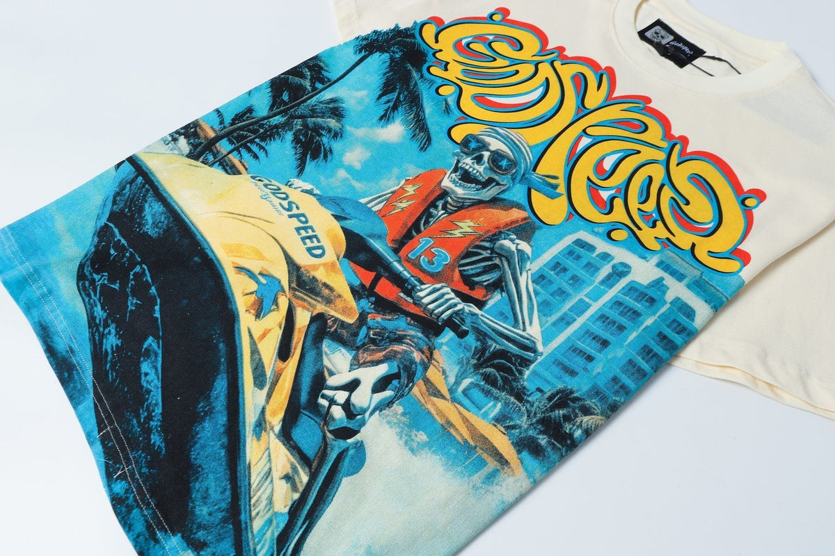Godspeed Watersports Skeleton Graphic T-Shirt ¡ª detail
